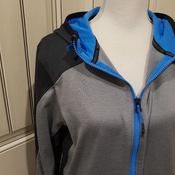 Under Armour Cold Gear Reactor Size Medium Zip Up Jacket Gray Blue - Picture 4 of 12